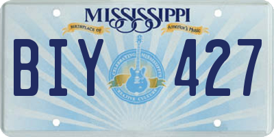 MS license plate BIY427