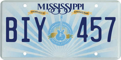 MS license plate BIY457