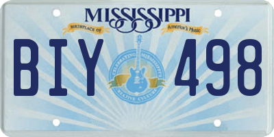 MS license plate BIY498