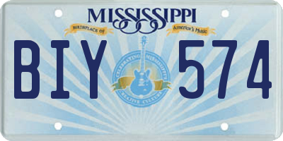 MS license plate BIY574