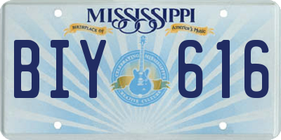 MS license plate BIY616