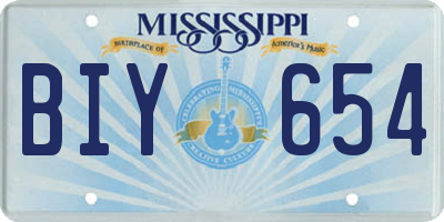 MS license plate BIY654