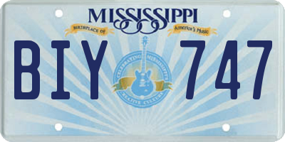 MS license plate BIY747