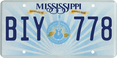 MS license plate BIY778