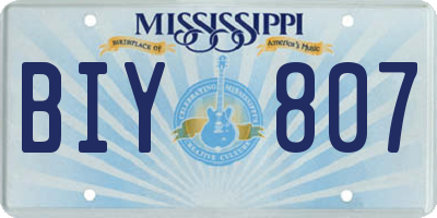MS license plate BIY807