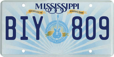 MS license plate BIY809
