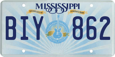 MS license plate BIY862