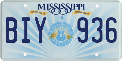 MS license plate BIY936
