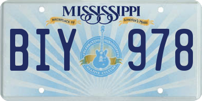 MS license plate BIY978