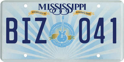 MS license plate BIZ041