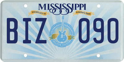 MS license plate BIZ090