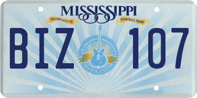 MS license plate BIZ107