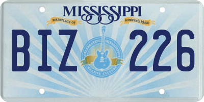 MS license plate BIZ226