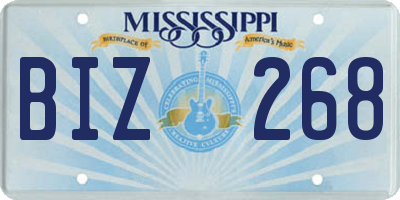 MS license plate BIZ268