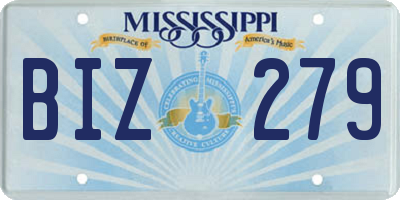 MS license plate BIZ279
