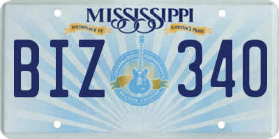 MS license plate BIZ340