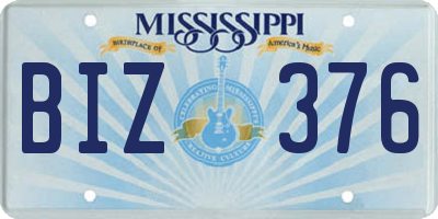 MS license plate BIZ376