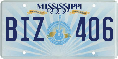 MS license plate BIZ406