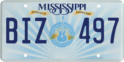 MS license plate BIZ497