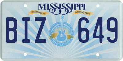 MS license plate BIZ649