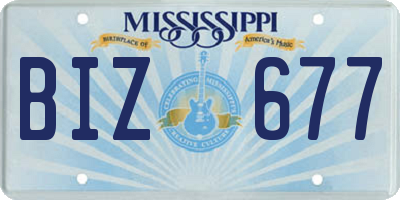 MS license plate BIZ677