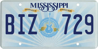 MS license plate BIZ729