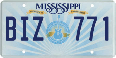 MS license plate BIZ771