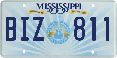 MS license plate BIZ811