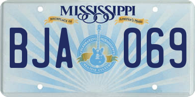 MS license plate BJA069