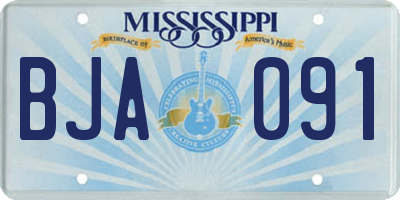 MS license plate BJA091