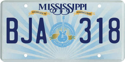 MS license plate BJA318