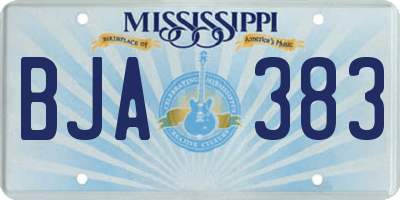 MS license plate BJA383