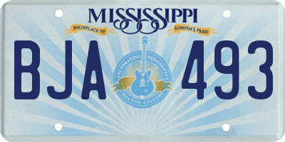 MS license plate BJA493