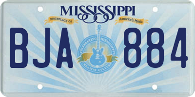 MS license plate BJA884