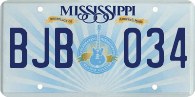 MS license plate BJB034