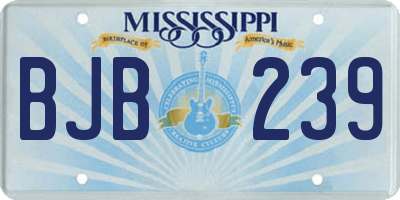 MS license plate BJB239