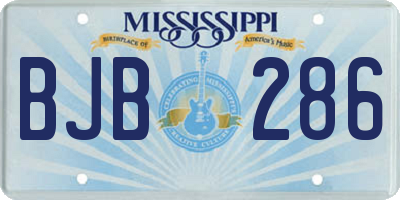 MS license plate BJB286