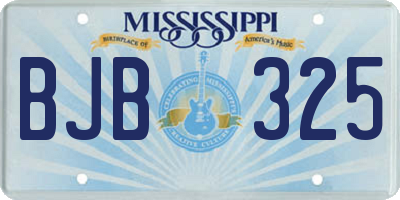 MS license plate BJB325
