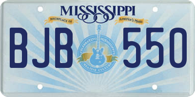 MS license plate BJB550