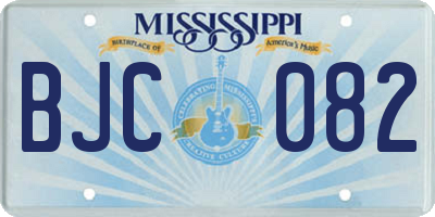 MS license plate BJC082