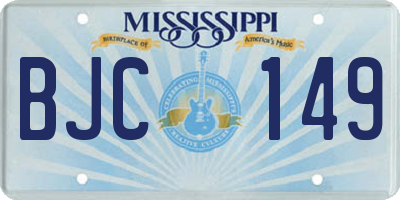 MS license plate BJC149