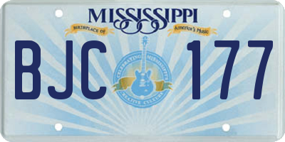 MS license plate BJC177