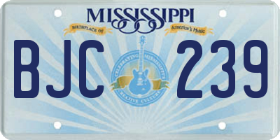 MS license plate BJC239