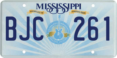 MS license plate BJC261
