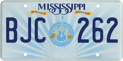 MS license plate BJC262