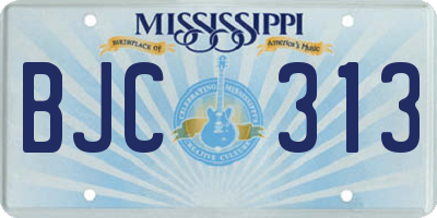 MS license plate BJC313