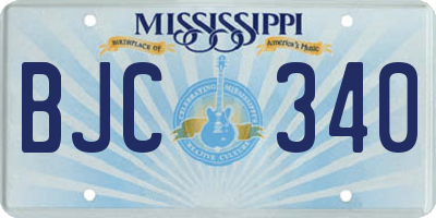 MS license plate BJC340