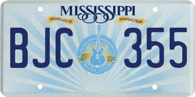 MS license plate BJC355