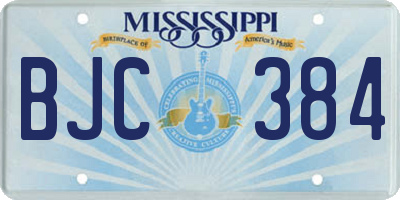 MS license plate BJC384