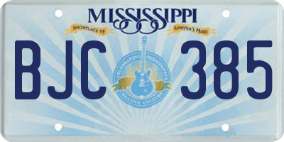 MS license plate BJC385